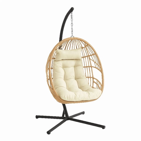 Space Home - Reposera Colgante Silla Cojín Base Metálica Terraza Balcón