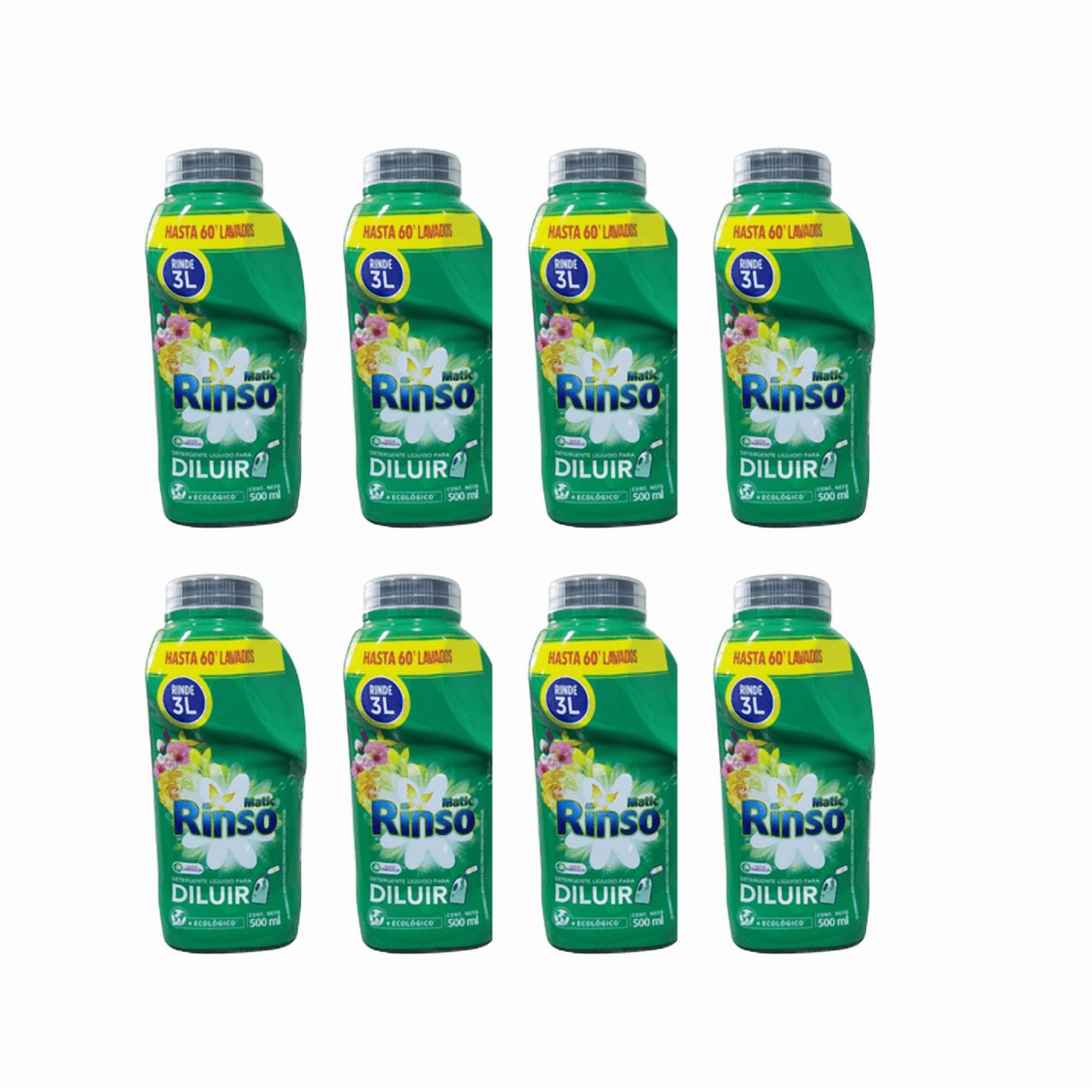 Pack 8 Unidades Detergente Rinso Para Diluir 500 Ml
