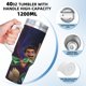 thumbnail image 5 of Elio Vaso aislado de acero inoxidable con asa, diseño temático, regalo para familia, amigos y fans; incluye pajita y encaja en el portavasos estándar, 40 oz, 5 of 6