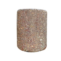 Xusx111 - Cristal Lápiz Lápiz Maceta Titular Caja Bling Strass Pluma Organizador Titular Cosmético Pluma Contenedor De Lujo Diamante Tachado Almacenamiento Multipropósito Pequeño Cubo Redondo