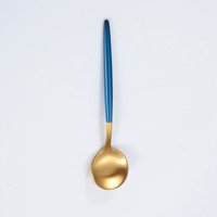 Xmhytop 4 Piezas Cubiertos De, Utensilios De Cocina Y Cubiertos Cotidianos,Cuchara De Postre,Gond Azul