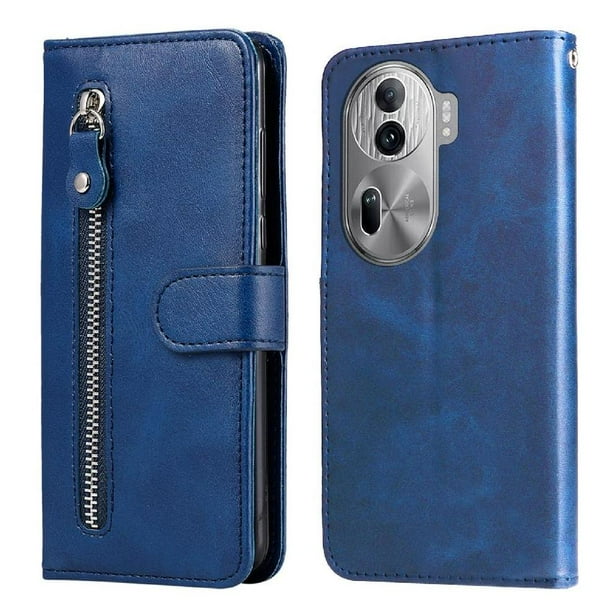 Funda con Cremallera para OPPO Reno 11 Pro 5G, Carcasa Cartera de Cuero PU con Soporte y Tarjetero