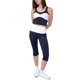 thumbnail image 1 of Jess de Meiko Leggings Capri Casual Athleisure para Mujer con Cintura Doblada en Contraste Elástica Azul Marino y Blanco L, 1 of 4