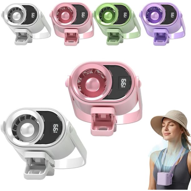 Ventilador clip coche aire acondicionado USB recargable LED 360° rotación coche oficina camping