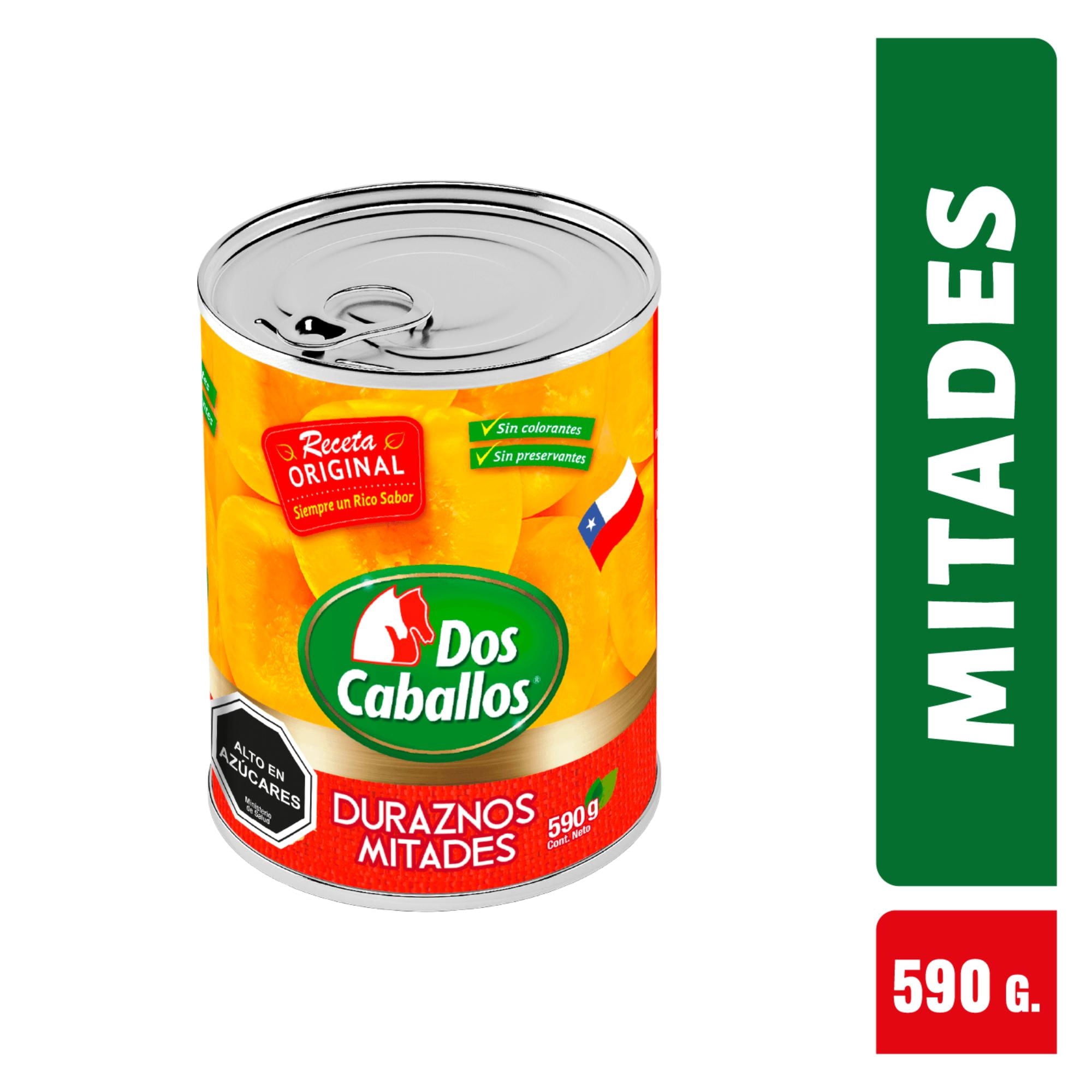 Duraznos En Mitades Drenado 340 g - Neto 590 g Dos Caballos