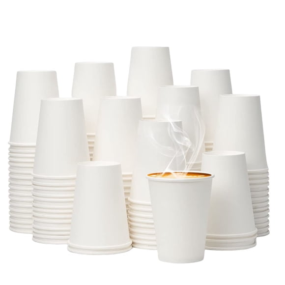 Vasos de café desechables de papel YEEHAW, 350 ml, 1000 unidades, color blanco