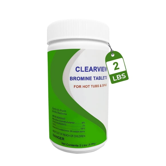 Tabletas de bromo CLEARVIEW 0,9 kg, sanitizante para spa, disolución lenta