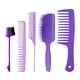 thumbnail image 5 of 1Set Salon Hair Styling Plastic Barbers Brush Peines Set Purple, 5 of 5