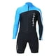 thumbnail image 2 of Traje De Buceo Manga Larga Cremallera Frontal Para Deportes Acuáticos Buceo Snorkeling Negro Azul S, 2 of 5