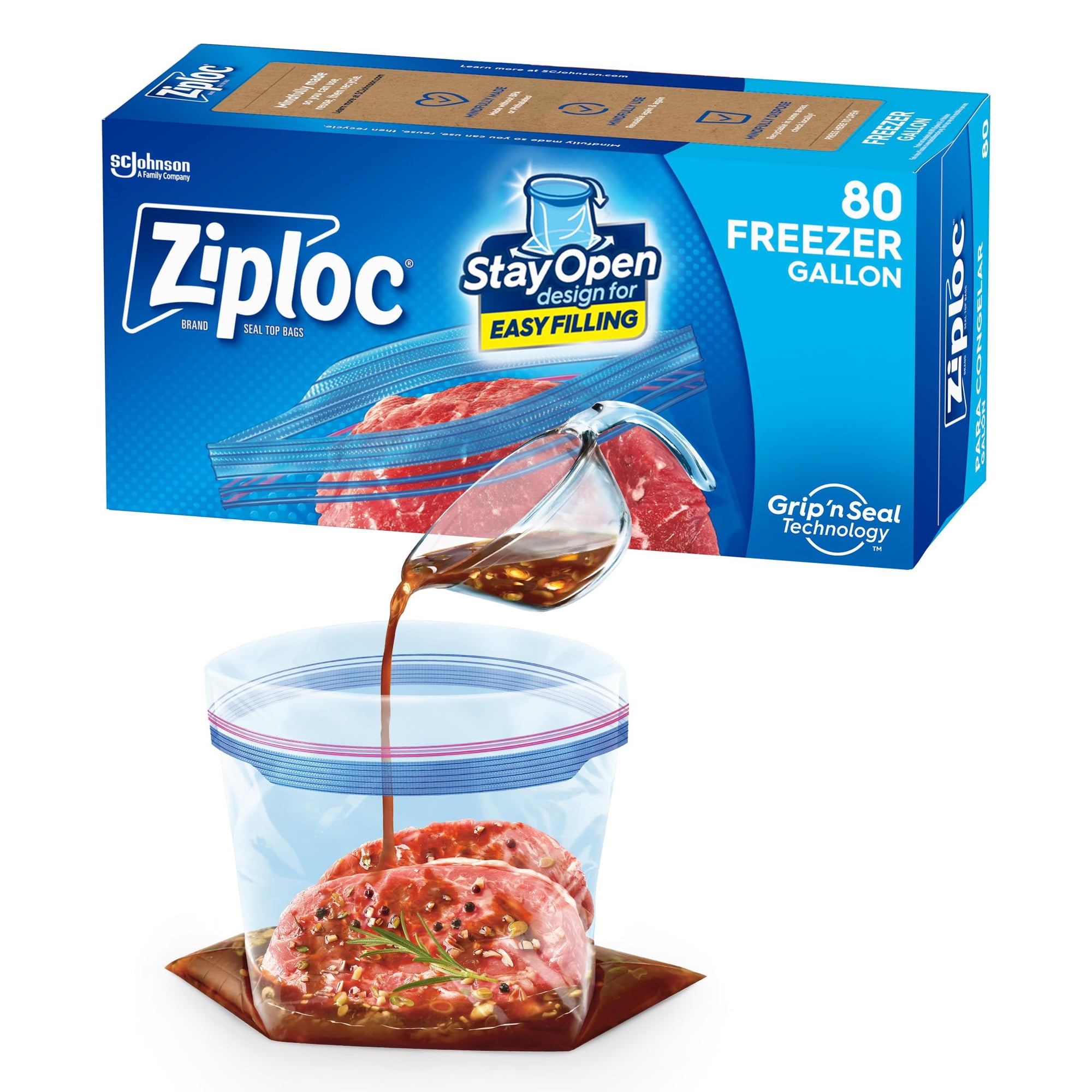 Bolsas Ziploc, 80 Unidades, Para Almacenamiento De Alimentos, Congelador