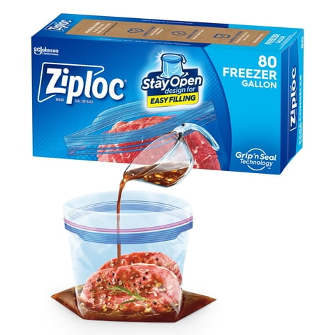 Bolsas Ziploc, 80 Unidades, Para Almacenamiento De Alimentos, Congelador
