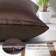 thumbnail image 5 of PiccoCasa 2 Pcs Funda de Almohada de Satén con Cremallera Sedosa Sateen, Estándar Marrón, 5 of 7