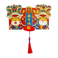 Magideal - --- Sobres Rojos Plegables Con Forma De Hongbao Chino Suministros Para Festivales De Papel Dibujos Animados De 6 Compartimentos Para Cumpleaños Festiv León B