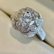 thumbnail image 1 of Exquisite Vintage Flower Zircon Ring - Elegant Round Zircon Inlaid Ladies Ring, 1 of 5