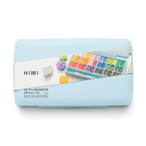 Himi Set Gouache 36 Colores Twin Cup 12G + 3 Pinceles Azul