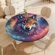 thumbnail image 4 of Lobo Galáctico theme Fitted Round Tablecloths Elastic Edged Table Covers Waterproof Table Cloth For Kitchen Holiday Party Tables Decor 120cm, 4 of 6