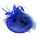 thumbnail image 2 of Elegante sombrero de novia con plumas de avestruz, ideal para bodas, iglesias y fiestas (azul rey), 2 of 7