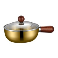 Bothyi - Cacerola De Regalo Compatible Con Todas Las Estufas, Olla Portátil Para Leche Caliente Doméstica, 16 Cm, Dorada