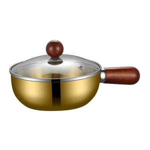 Bothyi - Cacerola De Regalo Compatible Con Todas Las Estufas, Olla Portátil Para Leche Caliente Doméstica, 16 Cm, Dorada