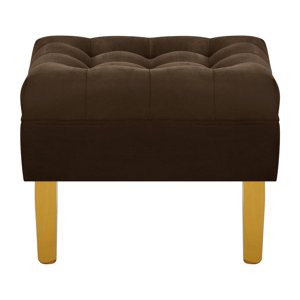 Bodevir - Pouf Wood 1C Felpa 01 Chocolate