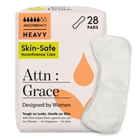 Attn : Grace - Almohadillas Para Incontinencia Attn: Grace Heavy Absorbency, Paquete De 28 Unidades, Para Mujer