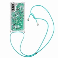 Funda Foxdock Para Samsung Galaxy S21 Fe Con Cuerda Ajustable, Brillo Líquido, Protección Antigolpes Y Lente – Ideal Para Regalo