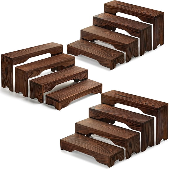 Set de 3 soportes escalonados de madera mejorados