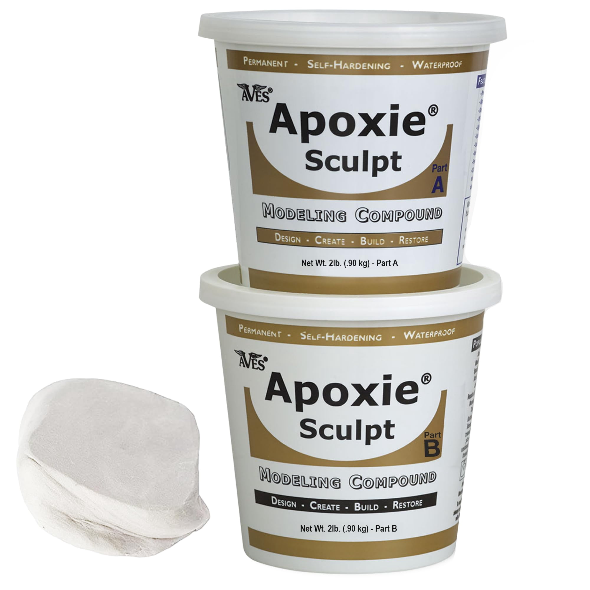 Compuesto Para Modelar Aves Apoxie Sculpt, 4 Libras, Blanco/piedra Blanca