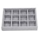 thumbnail image 1 of Caja De La Bandeja De Exhibición De La Joyería Apilable De Terciopelo Gris Para La Joyería 12 Grid, 1 of 5
