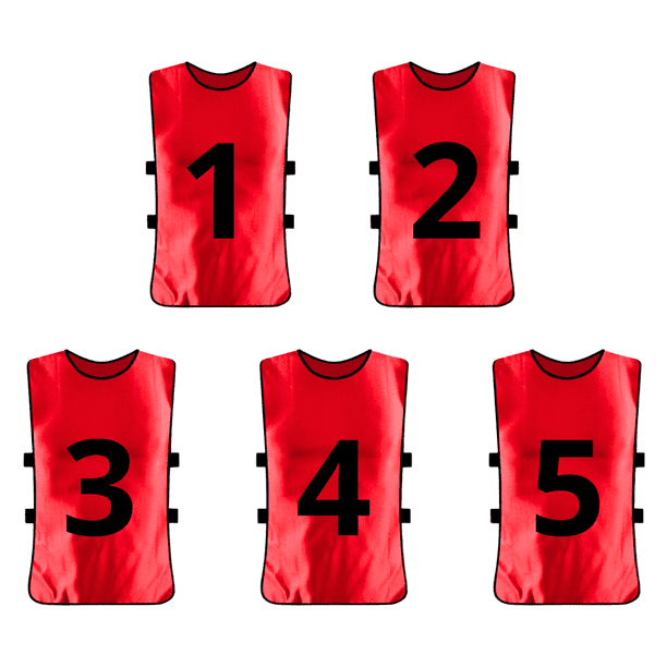 Set de 5 Petos Deportivos Numerados para Adultos Unisex