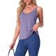 thumbnail image 4 of INSPIRE CHIC Camisolas sin mangas para mujer de regreso a clases, pijamas, capa base, tirantes finos, camiseta sin mangas con cuello en V para dormir, M Morado, 4 of 6
