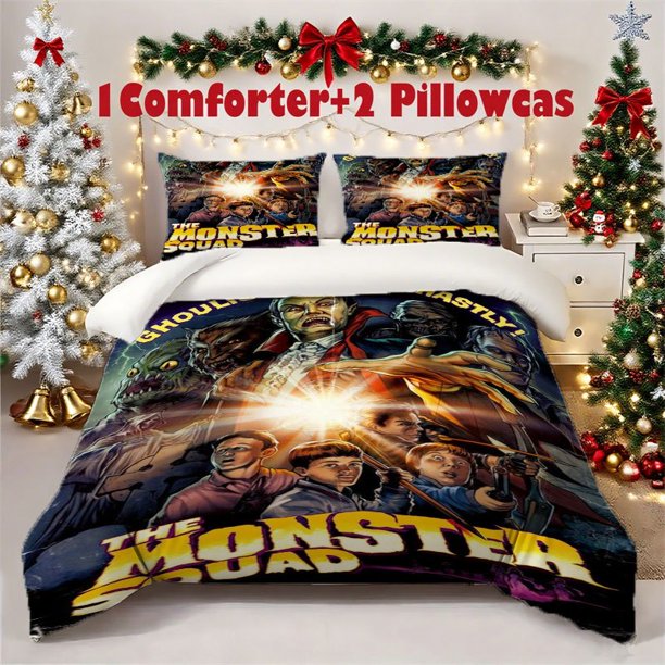 Soft bedding Featuring a Monster Squad Print Made of Polyester Fiber Providing Both Decorative And Warming Functions