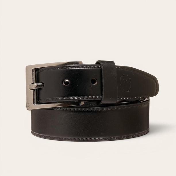 Cinturón Clásico de Cuero con Costura OLKI Olmo - Negro negro 100