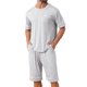 thumbnail image 1 of INSPIRE CHIC Conjunto de Pijama de Verano para Hombre con Cuello Redondo y Bolsillos, Manga Corta, Talla XL, Gris Claro, 1 of 5