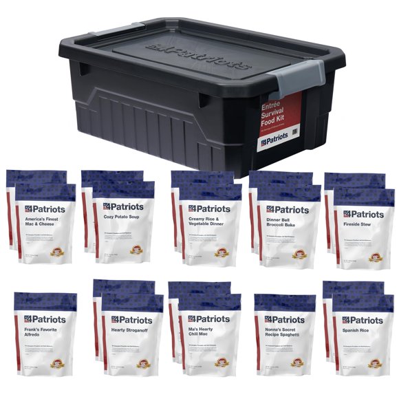 Kit de alimentos de emergencia 4Patriots, 128 porciones, vida útil de 25 años