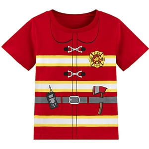 Camisa Cosland, Disfraz De Bombero Para Halloween Para Niños Pequeños, Roja, 2T