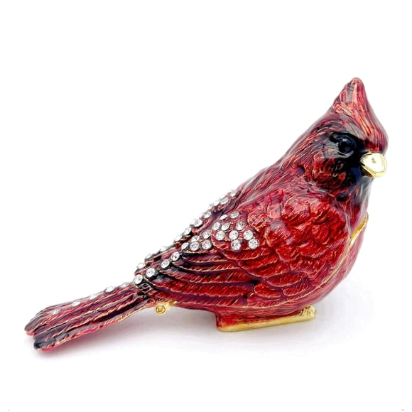 Caja de joyas JWT Astyle Cardenal rojo de 9 cm con cristales
