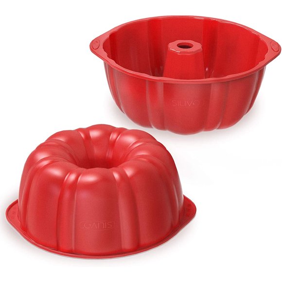 Moldes Silivo Bundt Cake de Silicona de 7 Pulgadas, 2 Piezas