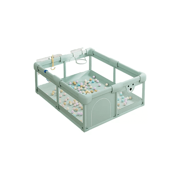 Corral centro de juegos para bebé con accesorios, 150x180x65 cm, verde