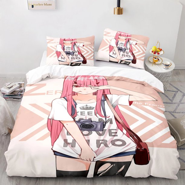 Nwe Darling In The Franxx Bedding Set Bedspread Bed Sets Aldult Kawaii Duvetcover Family3pcs Bed Sheets