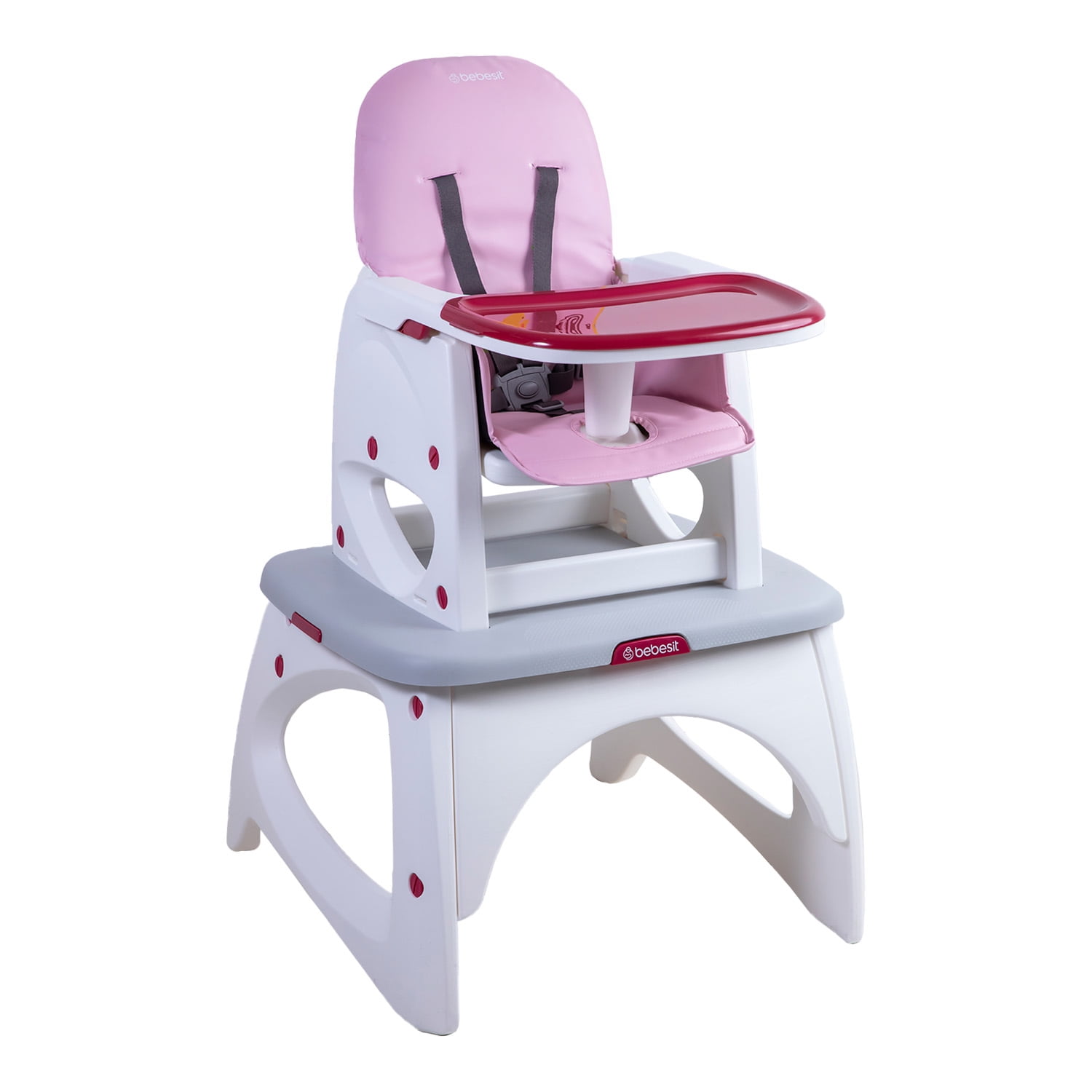Bebesit - Silla De Comer Escritorio Balancin Eat&swing Rosada
