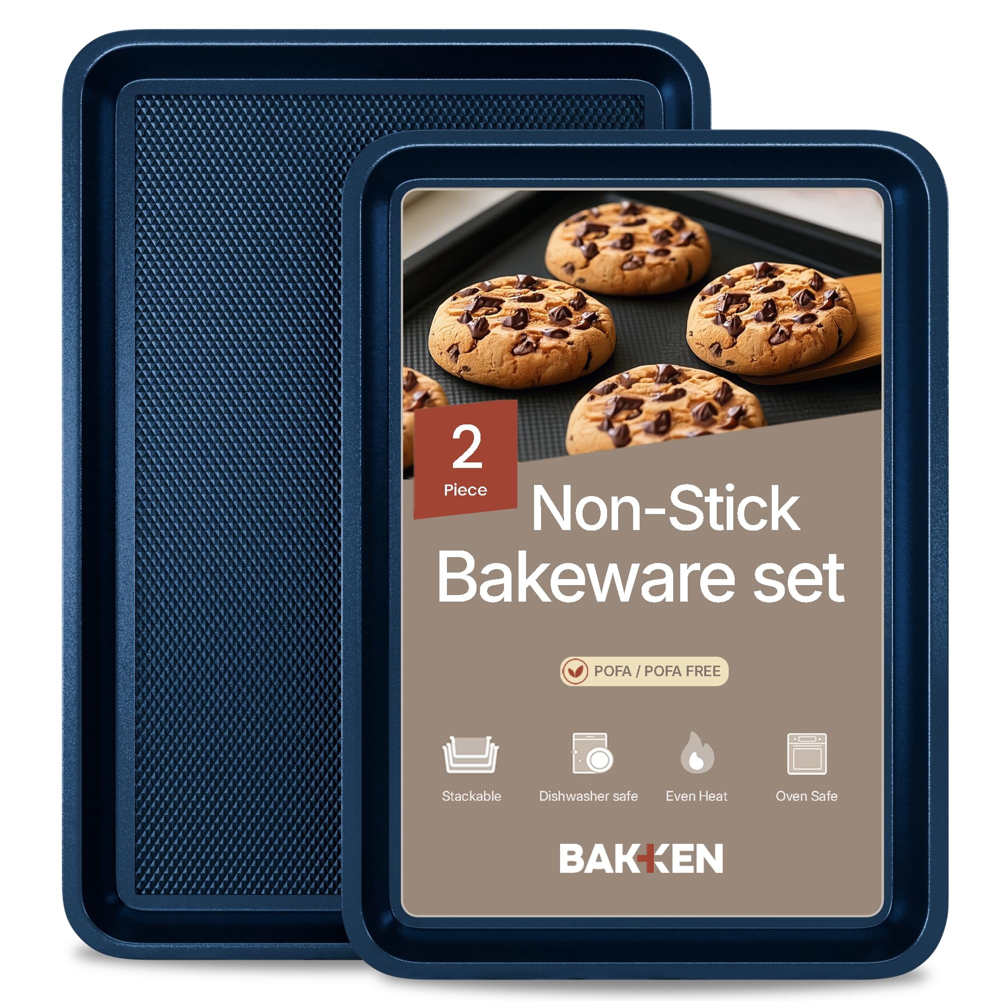 Bakken- Swiss - Set De Bandejas Para Hornear Galletas Bakken Swiss Antiadherentes De Acero Al Carbono, 2 Piezas