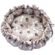 thumbnail image 3 of Fluffy Pet Dog Cat Bed Mat Suministros Cálidos Ajustables Cojín Estampado De Pata Marrón, 3 of 5
