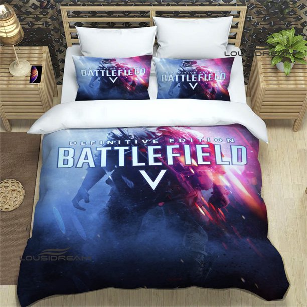 v1018 Bed Sheets game Battlefield pint Bedding Sets exquisite bed supplies set duvet cover bed comforter set bedding set luxury birthday gift 3-Piece Bedding Set (1 Duvet Cover + 2 Pillow Shams) Bed S