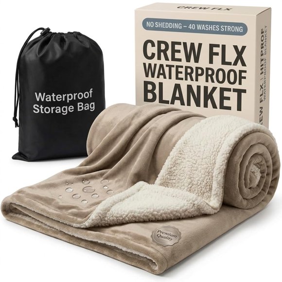 Manta impermeable CREW FLX para cama íntima de 40 x 60 cm, color beige