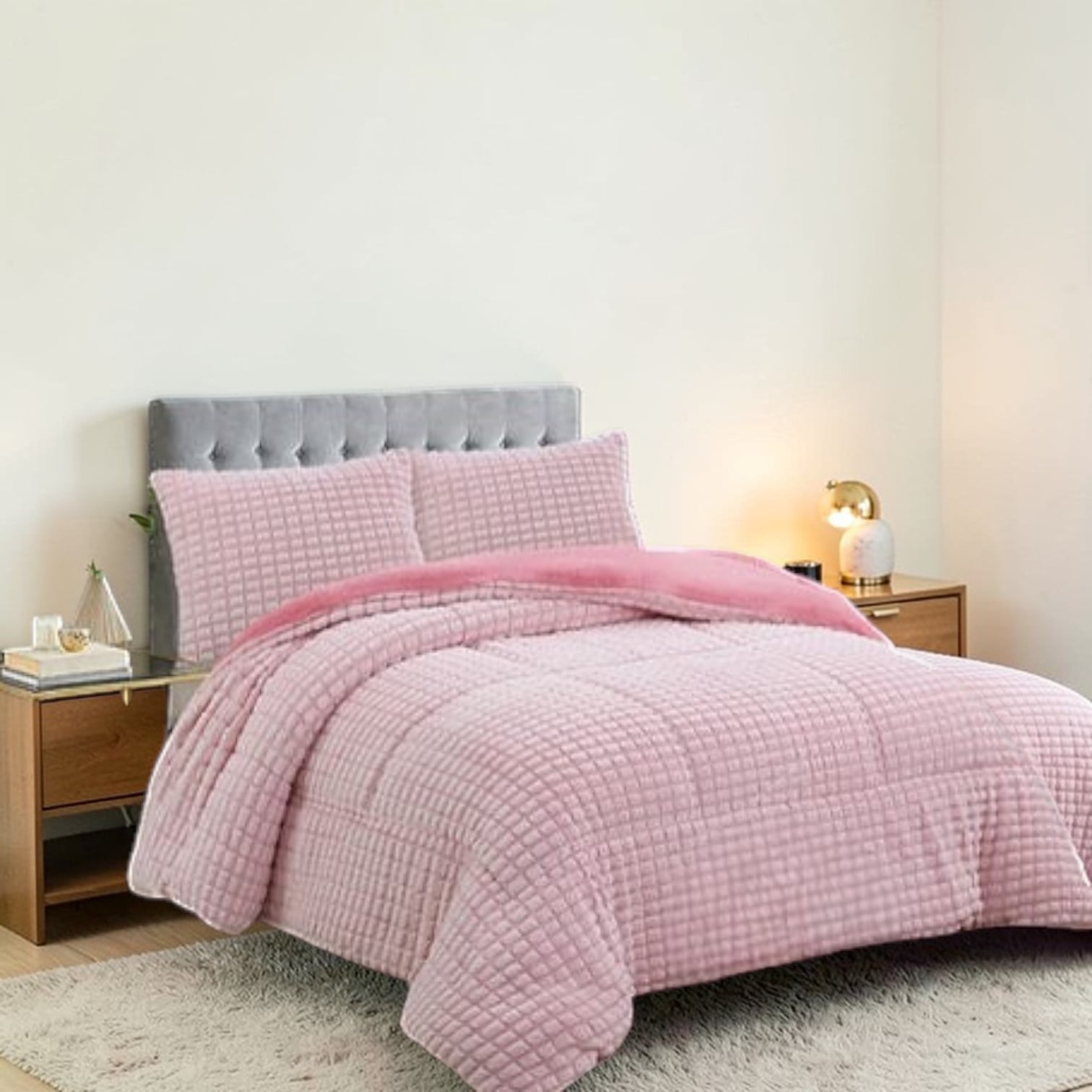 Cubrecama Premium Pelo De Conejo Sintetico Con Chiporro M25