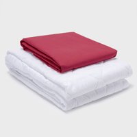 Arthome - Combo Sábana Roja + Cubrecolchón 1 Plaza