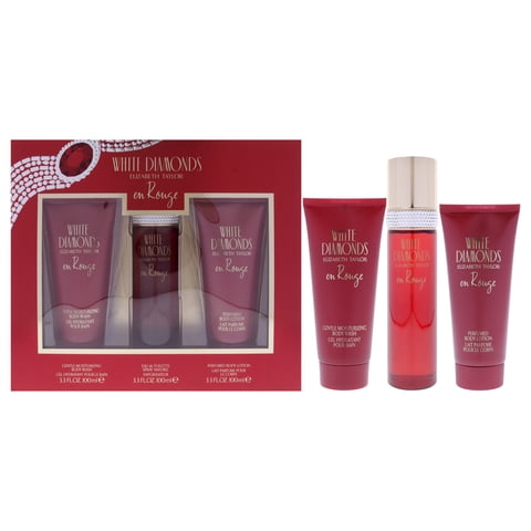 Elizabeth Taylor - Diamantes Blancos En Rojo De Para : Set De Regalo En Spray, Loción Corporal Y Gel De Baño