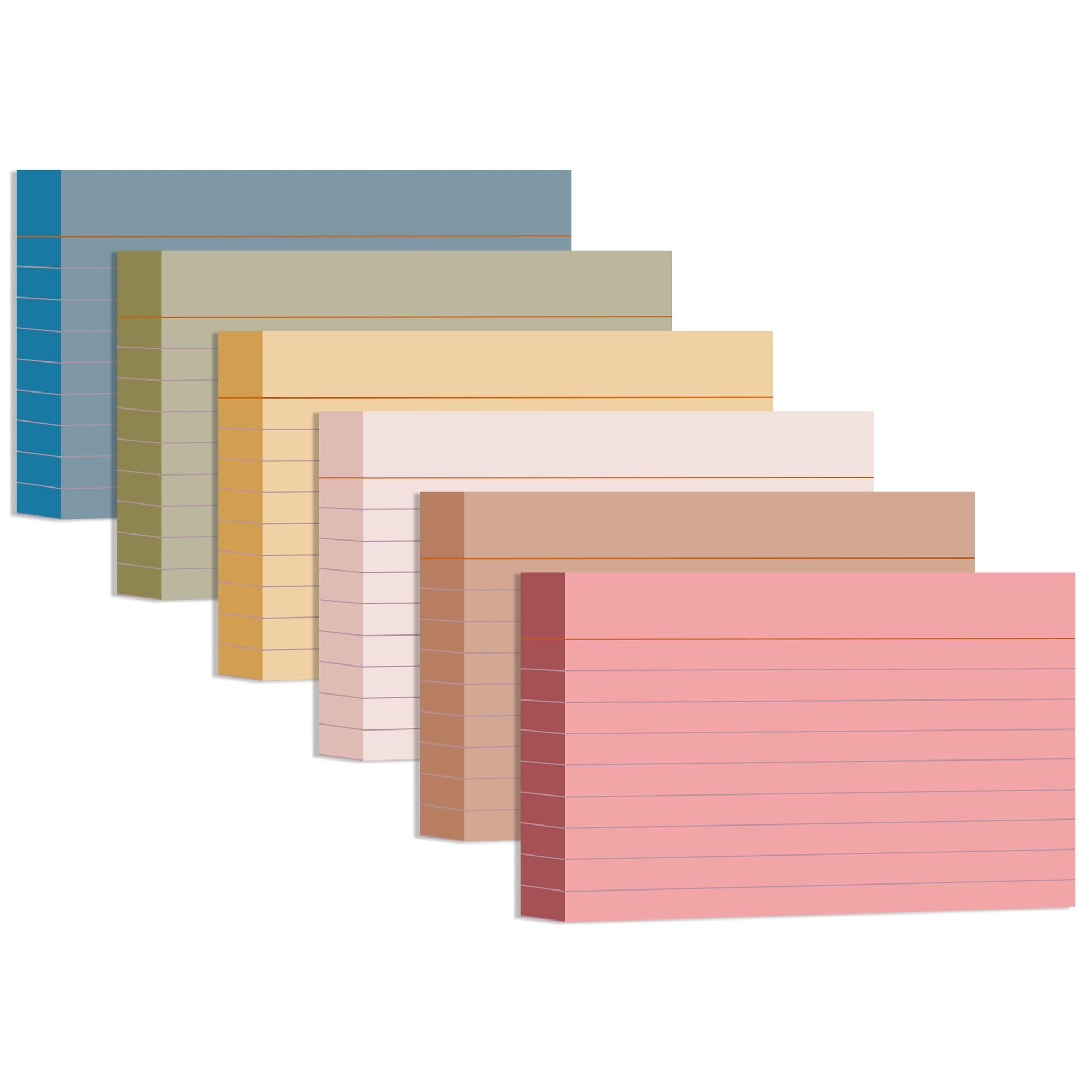 Tarjetas De Índice Ehme 3 X 5 Pulgadas, 216 Unidades, Rayadas, Colores Vintage