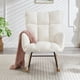 thumbnail image 1 of Glider Chair for Living Room Tufted Upholstered Teddy Fabric Rocking Chair with Metal Frame Accent Chair Ivory White, 1 of 3